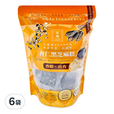 亦擇 杏仁黑芝麻糕, 25包, 純素, 低溫烘焙, 非油炸, 無添加澱粉, 250g, 6袋