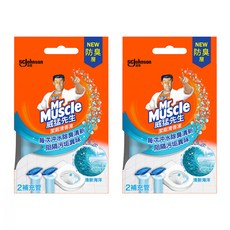 Mr Muscle 威猛先生 潔廁清香凍 清新海洋, 防臭層 阻隔異味, 每次沖水除臭清新, 2補充管, 76g, 2盒