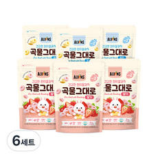 엘빈즈 유아용 건강한 곡물 그대로 현미 쌀과자 STEP2 30g x 2종 세트, 딸기맛, 치즈맛, 6세트