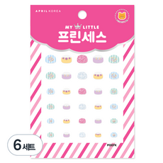 에이프릴 코리아 마이리틀 프린세스 키즈 네일스티커, P007K 수줍은 별빛드레스, 6개 P007K 수줍은 별빛드레스, 6세트
