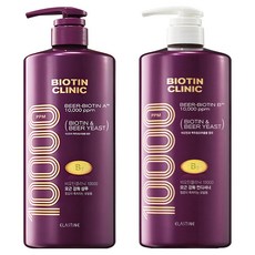 엘라스틴 비오틴클리닉 맥주효모 샴푸 싱그러운 향 1000ml + 컨디셔너 그린 허브와 플로럴향 1000ml, 1개