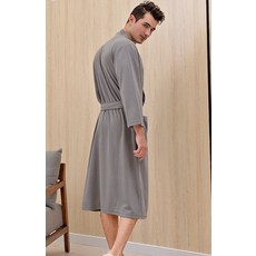 허밍홈즈 남녀공용 호텔식 와플 샤워가운 목욕로브 XXXL, 그레이, 1개 - 이미지 3