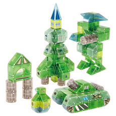 魔域文化磁力積木動物系列65pcs，激發創造力，培養空間智能, 1入, 綠色