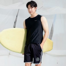 아쿠아티카 남성용 민소매 래쉬가드 + 트렁크 반바지 세트 AQAMAP only one