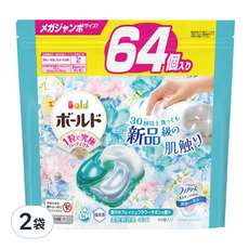 Bold 台灣公司貨 四合一洗衣膠囊 清淨花香, 64顆, 2袋