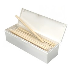 yamada 掀蓋式筷子收納盒,3個入組,廚房餐具收納,防塵衛生,簡約設計, 3個, 白色