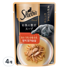 쉬바 고양이 주식 파우치, 참치 닭가슴살, 40g, 4개