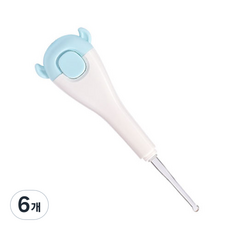블루버킷 유아용 애니멀 LED 이어클리너 블루, 6개, 1개입