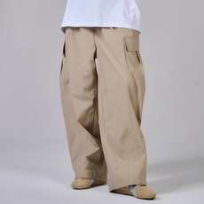 KZM OUTDOOR 工裝寬褲 J20, 2XL 卡其色, 舒適寬鬆版型, 米色, 1件