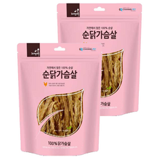 자연애채널펫 강아지간식, 닭가슴살맛, 200g, 2개