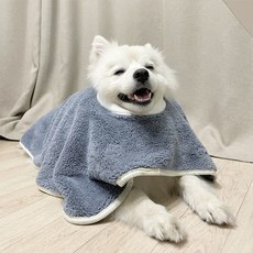 더플래 강아지 고양이 펫 드레스 타월, 그레이, 1개