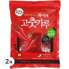 복이네먹거리 국산 안매운 고춧가루 순한맛 어린이용 김치용, 500g, 2개