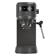 Electrolux 伊萊克斯 半自動義式咖啡機 E5EC1-51MB 珍珠黑 觸控介面款 20 Bar高壓萃取 穩固強勁蒸氣 14cm窄型設計, 1組