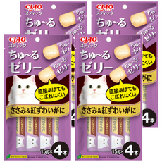 INABA 寒天肉泥,雞肉+紅松葉蟹, 雞肉 + 紅松葉蟹, 60g, 4袋