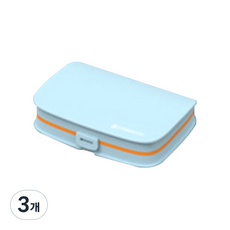 깔끔하고 슬림한 칸칸이 휴대용 알약 케이스 6칸 블루, 3개