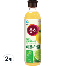 청정원 홍초 레몬&라임, 900ml, 2개