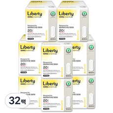 리버티 순면커버 오가네이처 슬림 생리대 롱라이너, 20개입, 32팩