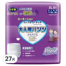康乃馨 健護成人照護褲機能型 XL號 27片裝 成人紙尿褲/尿墊, 1包, XL, 27片