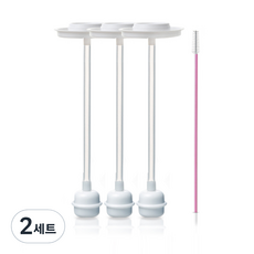하이비 추달린 스트로우 3p + 세척솔, 2세트, 혼합색상