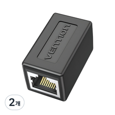 벤션 CAT6 FTP 랜연장 젠더 RJ45 키스톤 잭 커플러, 블랙, 2개, 37.2mm