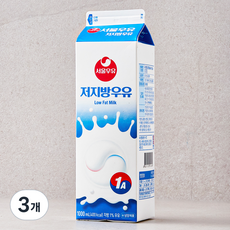 서울우유 저지방 우유 1A, 1000ml, 3개