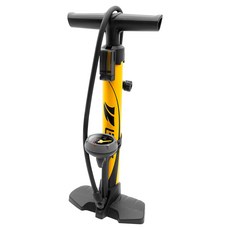 BV Mini 直立式單車打氣筒，最高胎壓160PSI，超大氣壓表，適用美式/法式氣嘴，球針&充氣噴嘴, 芥末黃色, 1個
