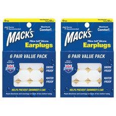 MACK'S Pillow Soft矽膠耳塞 白色, 12入, 2盒