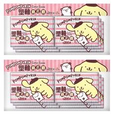 布丁狗 塑軸棉花棒 200支 x 6包/袋, 100%純棉雙頭 聚丙烯塑膠軸桿, 12包