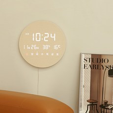 oa 現代溫濕度靜音擺飾室內LED時鐘 R, 單色