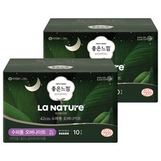 La NaTUre GOODFEEL超薄棉質衛生棉 蝶翼型, 超長夜用型(42cm), 10片, 2盒