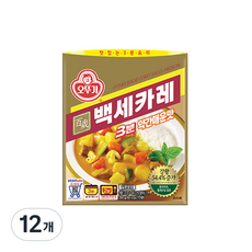 오뚜기 3분 백세카레 약간매운맛, 12개, 200g