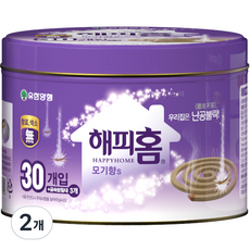 해피홈 모기 기피제 캔모기향 30p, 390g, 2개