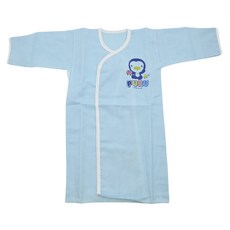 PUKU 藍色企鵝 反袖口紗布長肚衣, 100%棉, 60cm, 台灣製, 水色, 1件