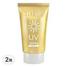 SHILLS 舒兒絲 很耐曬超清爽美白出水防曬凝乳，長效8小時抗UVA/UVB，SPF50，40ml, 2條