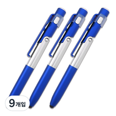 마이플러스 4 멀티 볼펜 0.38 mm, 블루, 9개입