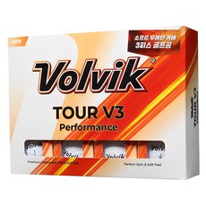 Volvik Tour V3 Performance聚氨酯高爾夫球 3層, 12件, 白色, 1個