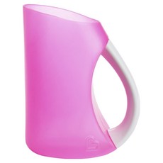 munchkin 滿趣健 寶寶洗頭不哭軟式水瓢，柔軟矽膠材質，易握把手設計, 粉, 1個