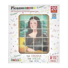 PicassoTILES 畢卡索 磁性方塊拼圖 世界名畫，20片裝, 20片, 1組