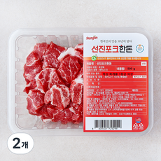 선진포크한돈 목심 찌개용 1등급이상 (냉장), 2개, 500g