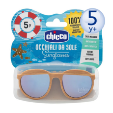 Chicco 兒童專用太陽眼鏡, 文青木紋風, 柔軟彈性鏡框, 高規格鏡片, 阻隔紫外線, 5歲以上, 4.7 x 11.5 x 12.7cm