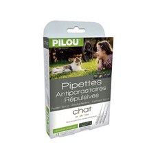 Pilou 皮樂 2.0升級版非藥用除蚤蝨滴劑, 成貓用, 適用於4kg以上成貓, 全天候保護, 成分溫和不刺激, 無臭無味, 3ml, 1盒