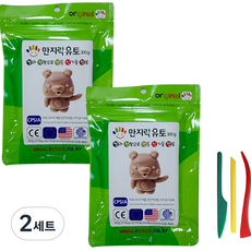 이야코 만지락 소프트 유토 300g x 2p + 주걱칼 3종 세트, 2세트, 혼합색상