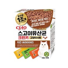 챠오츄르 전연령 고양이 CIAO 스고이유산균 크런키 치킨 버라이어티 P-247K 10p, 1개, 200g, 닭 1개, 200g, 닭