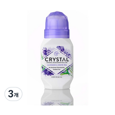 크리스탈 바디 데오드란트 롤온타입 라벤더 & 화이트티, 3개, 66ml