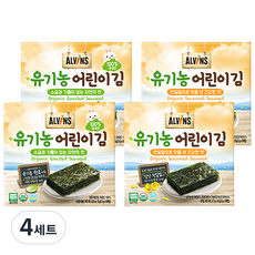 엘빈즈 유기농 어린이김 자연의맛 10개입 + 건강한맛 10개입, 4세트
