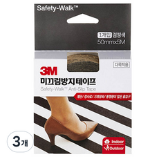 3m 세이프티 워크 다목적용 미끄럼방지 테이프 블랙 GP610 50mm x 5m, 3개