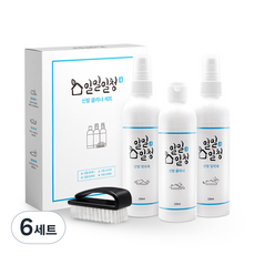 일일일청 신발 클리너 얼룩 제거제 120ml + 탈취제 120ml + 코팅제 120ml + 전용솔 세트, 6세트