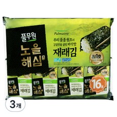 풀무원 노을해심 도시락김 16p, 80g, 3개