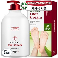 아케이 더마 리치리치 고보습 각질케어 풋크림, 1개입, 5개, 550ml