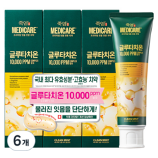 죽염 메디케어 글루타치온 잇몸 치약 클린민트, 100g, 6개